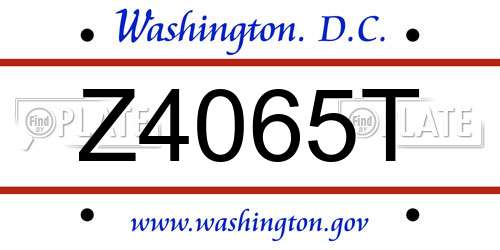 Z4065T District Of Columbia License Plate