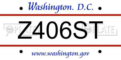Z406ST District Of Columbia License Plate