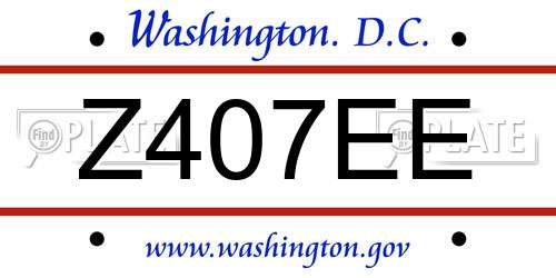 Z407EE District Of Columbia License Plate