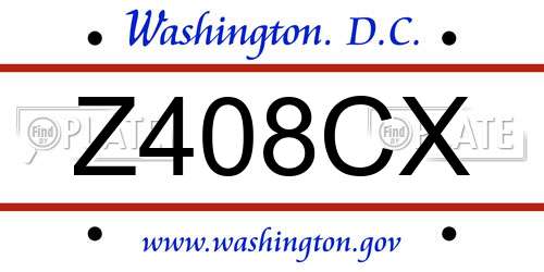 Z408CX District Of Columbia License Plate