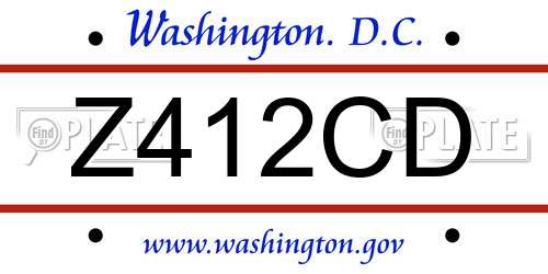 Z412CD District Of Columbia License Plate