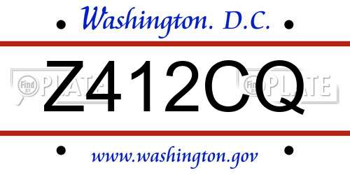 Z412CQ District Of Columbia License Plate