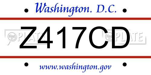 Z417CD District Of Columbia License Plate