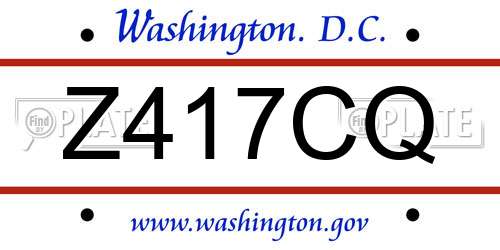 Z417CQ District Of Columbia License Plate