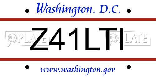 Z41LTI District Of Columbia License Plate