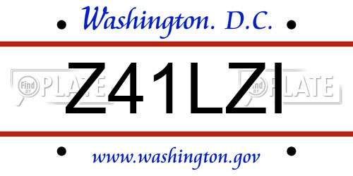 Z41LZI District Of Columbia License Plate