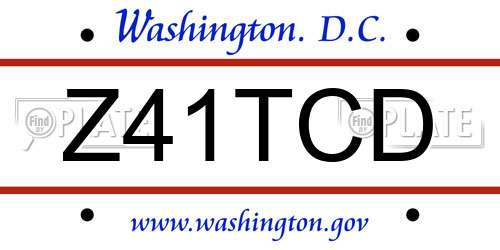 Z41TCD District Of Columbia License Plate