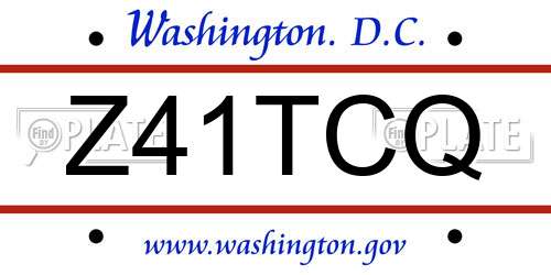 Z41TCQ District Of Columbia License Plate