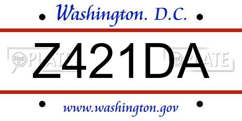 Z421DA District Of Columbia License Plate