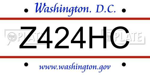 Z424HC District Of Columbia License Plate
