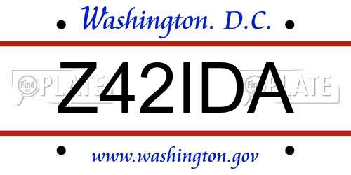Z42IDA District Of Columbia License Plate
