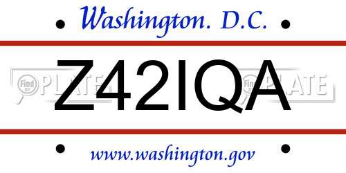 Z42IQA District Of Columbia License Plate