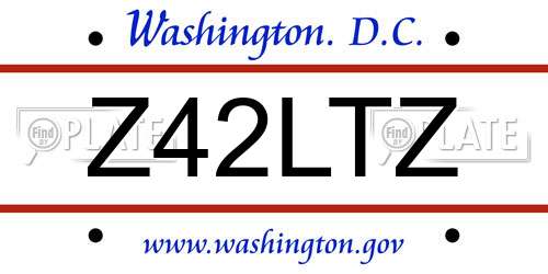 Z42LTZ District Of Columbia License Plate
