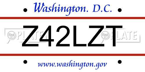 Z42LZT District Of Columbia License Plate