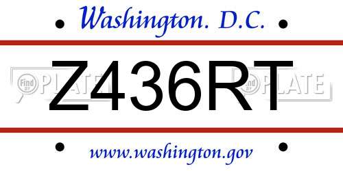 Z436RT District Of Columbia License Plate