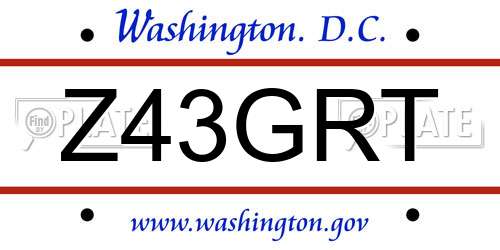 Z43GRT District Of Columbia License Plate