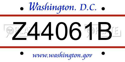 Z44061B District Of Columbia License Plate