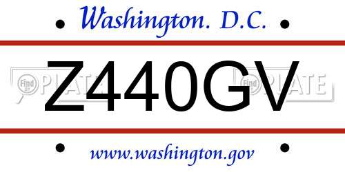 Z440GV District Of Columbia License Plate