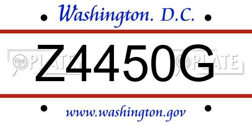 Z4450G District Of Columbia License Plate
