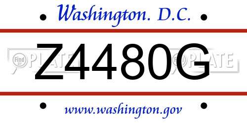 Z4480G District Of Columbia License Plate