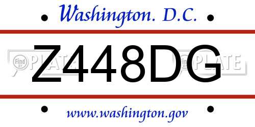 Z448DG District Of Columbia License Plate