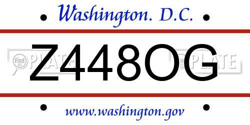 Z448OG District Of Columbia License Plate