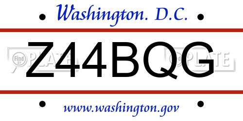 Z44BQG District Of Columbia License Plate