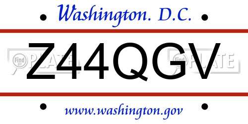 Z44QGV District Of Columbia License Plate
