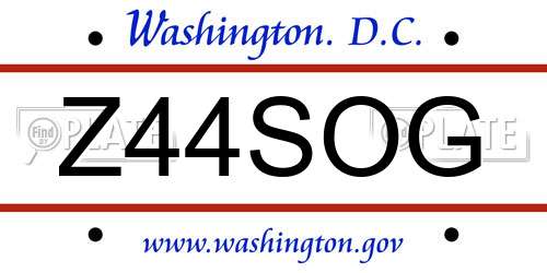 Z44SOG District Of Columbia License Plate