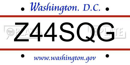 Z44SQG District Of Columbia License Plate