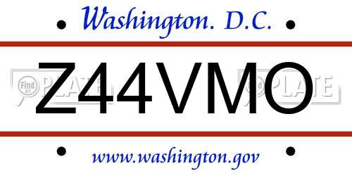 Z44VMO District Of Columbia License Plate