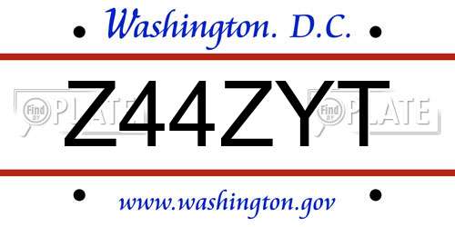 Z44ZYT District Of Columbia License Plate