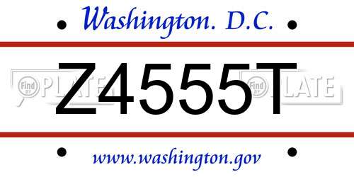 Z4555T District Of Columbia License Plate