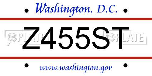Z455ST District Of Columbia License Plate