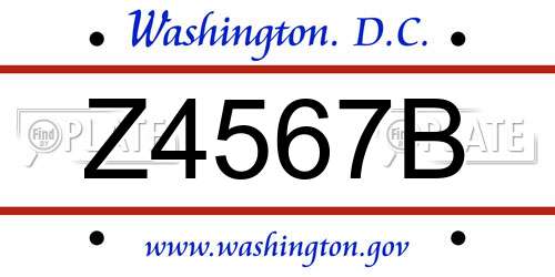 Z4567B District Of Columbia License Plate