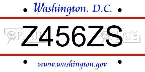 Z456ZS District Of Columbia License Plate