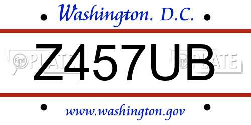 Z457UB District Of Columbia License Plate