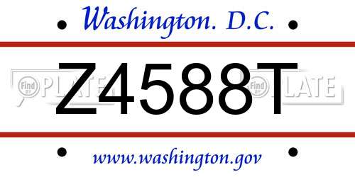 Z4588T District Of Columbia License Plate