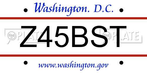 Z45BST District Of Columbia License Plate