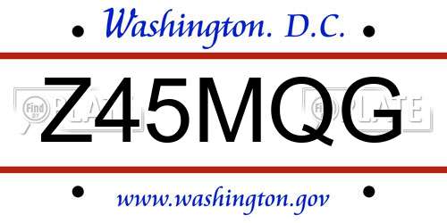 Z45MQG District Of Columbia License Plate