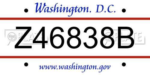 Z46838B District Of Columbia License Plate