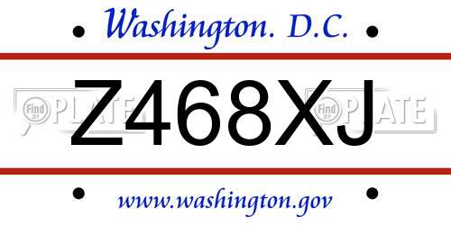 Z468XJ District Of Columbia License Plate