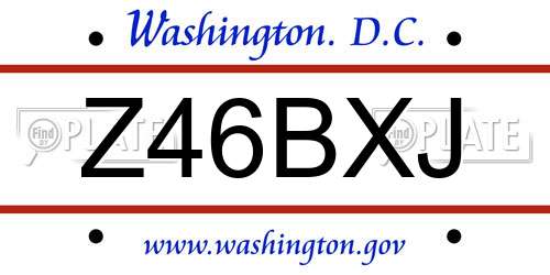 Z46BXJ District Of Columbia License Plate