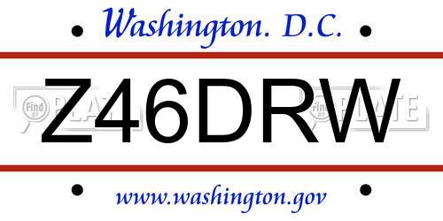 Z46DRW District Of Columbia License Plate