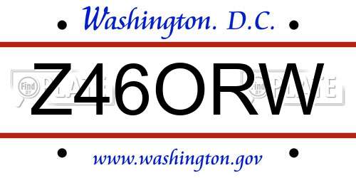 Z46ORW District Of Columbia License Plate