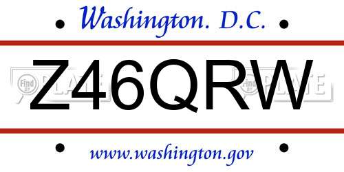 Z46QRW District Of Columbia License Plate