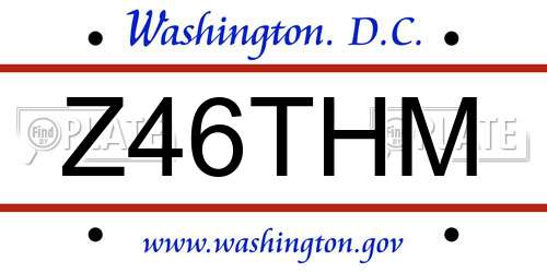 Z46THM District Of Columbia License Plate