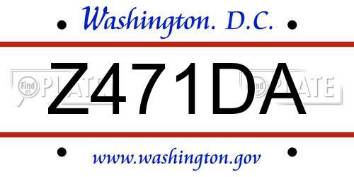Z471DA District Of Columbia License Plate