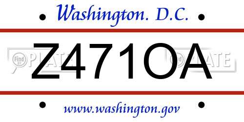 Z471OA District Of Columbia License Plate