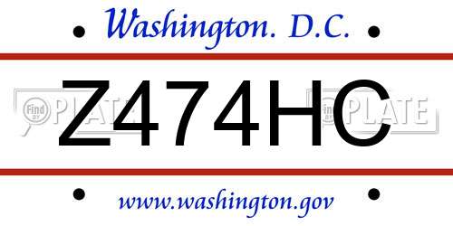 Z474HC District Of Columbia License Plate
